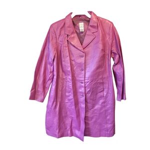 Roaman's Vibrant Pink Leather Jacket